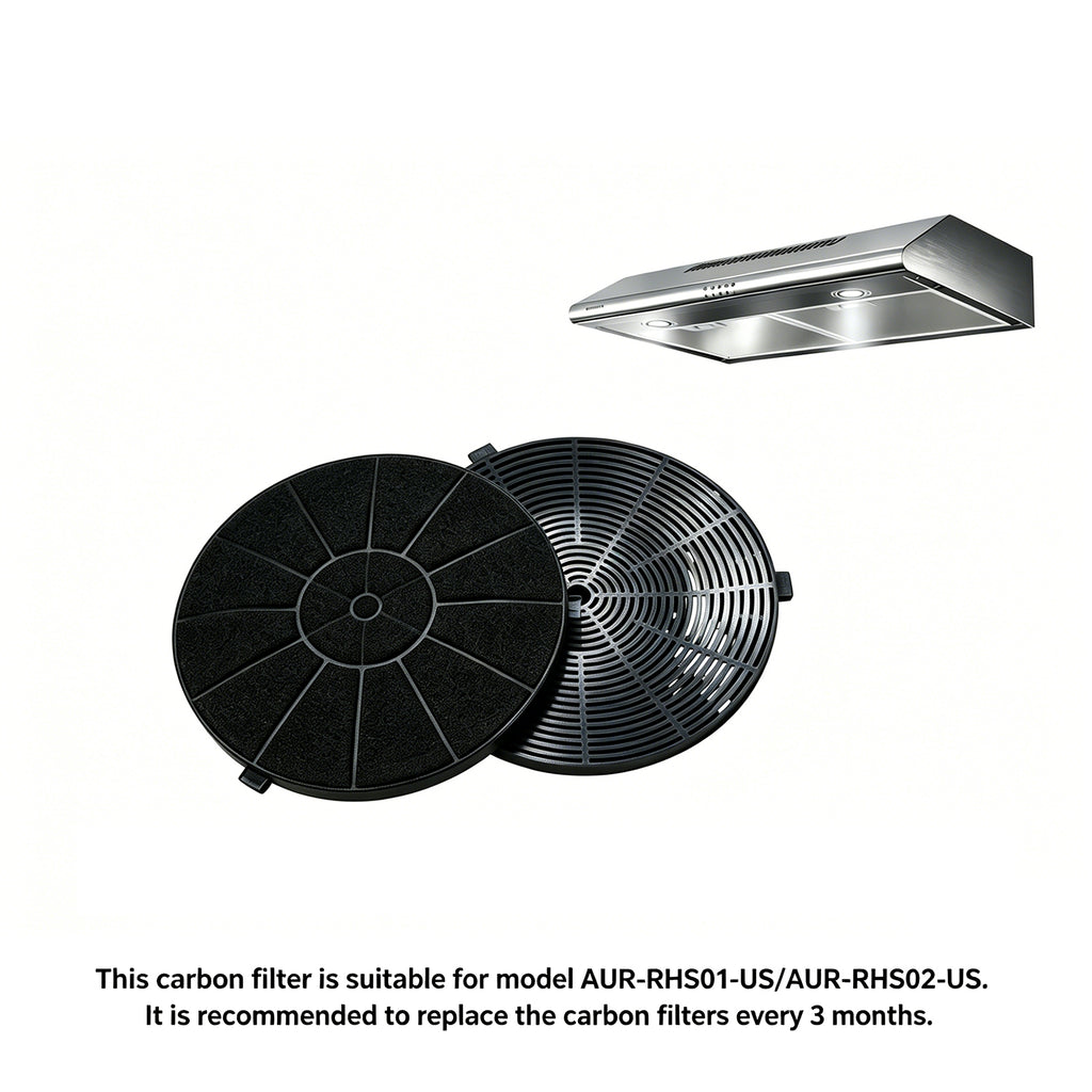 Charcoal Filters for Range Hood, 2-Pack, Compatible with AUR-RHS01-US & AUR-RHS02-US - AURAKICH