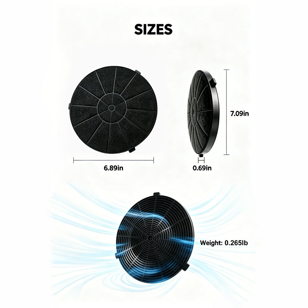 Charcoal Filters for Range Hood, 2-Pack, Compatible with AUR-RHS01-US & AUR-RHS02-US - AURAKICH