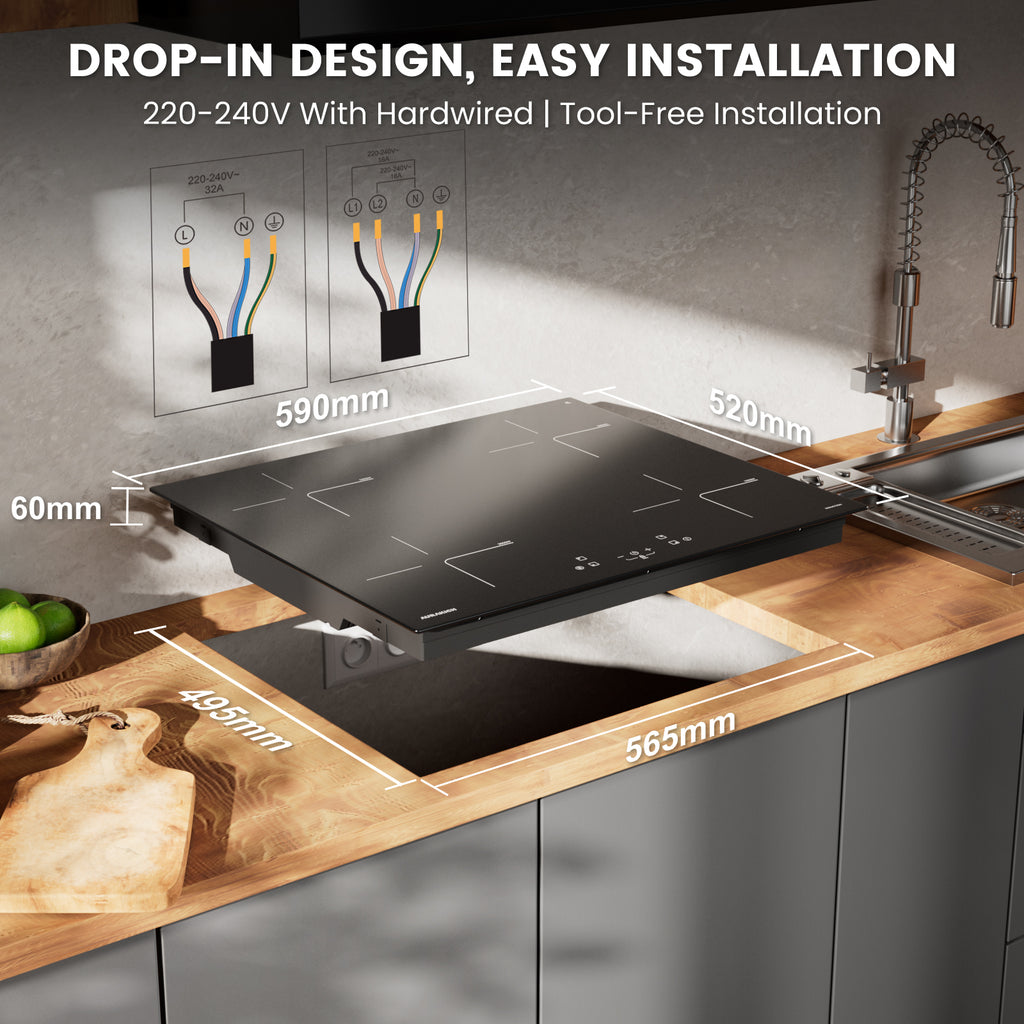 AURAKICH 4 BURNERS INDUCTION COOKTOP - AURAKICH