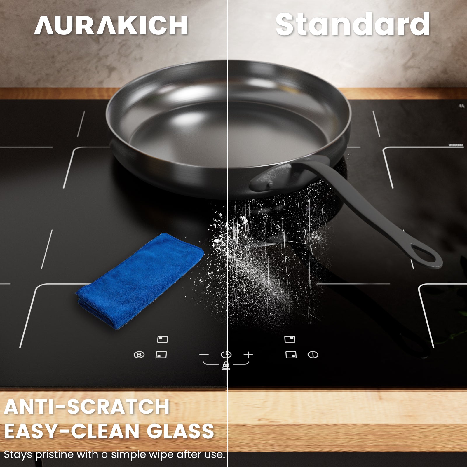 AURAKICH 4 BURNERS INDUCTION COOKTOP - AURAKICH