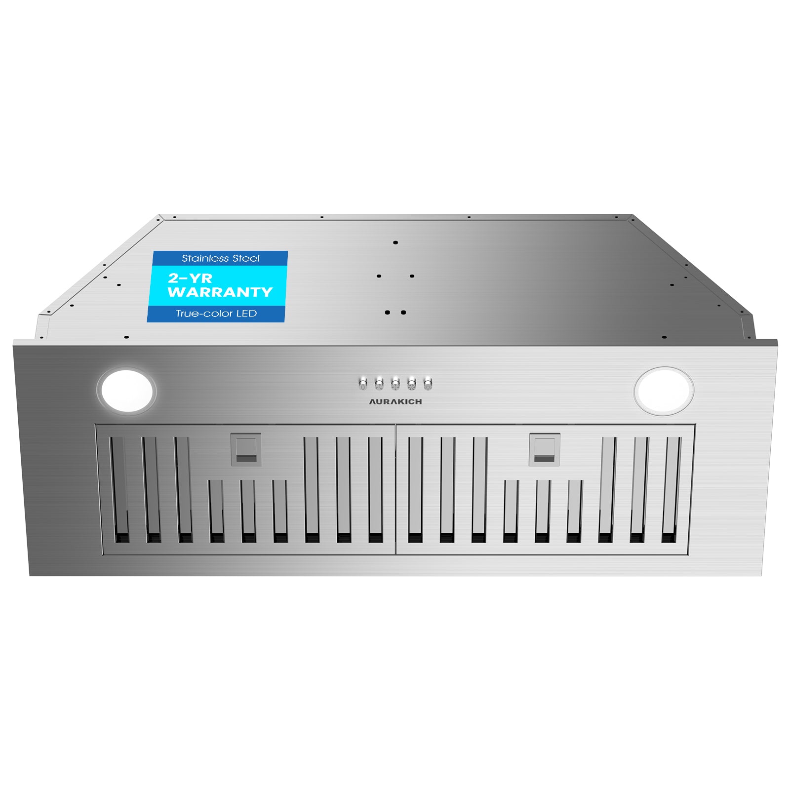 Range Hood 30 inch Insert - 620CFM Built-in Kitchen Hood with TRUE-COLOR 5500K LED, Complete Exhaust Kit (Charcoal Filters + Duct Pipe), Ducted/Ductless Convertible