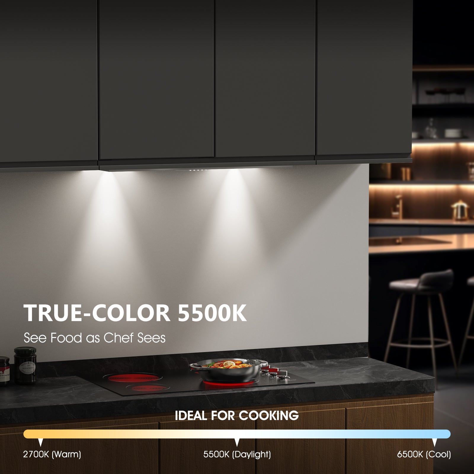 Range Hood 30 inch Insert - 620CFM Built-in Kitchen Hood with TRUE-COLOR 5500K LED, Complete Exhaust Kit (Charcoal Filters + Duct Pipe), Ducted/Ductless Convertible