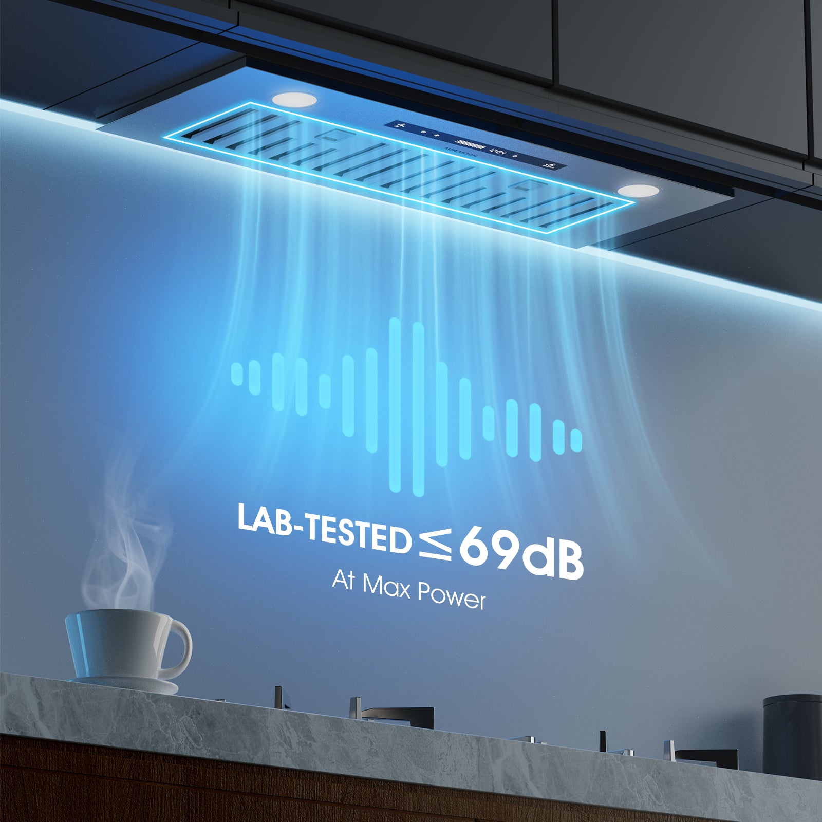 30 inch Range Hood Insert, 900 CFM Kitchen Vent Hood with Full Copper Motor, Triple Smart Controls, Tunable LED Lighting, Included Charcoal Filters & Duct Pipe