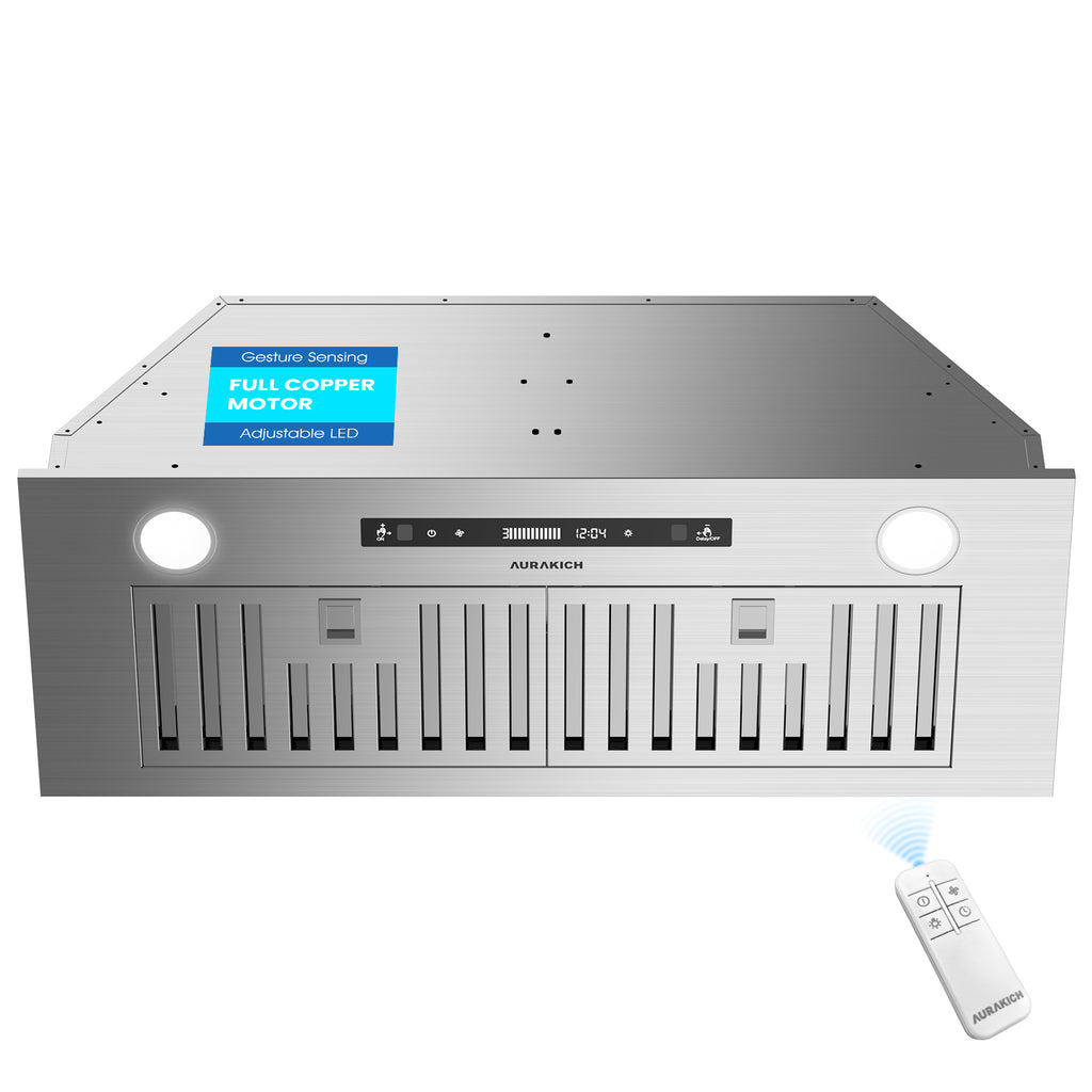 30 inch Range Hood Insert, 900 CFM Kitchen Vent Hood with Full Copper Motor, Triple Smart Controls, Tunable LED Lighting, Included Charcoal Filters & Duct Pipe