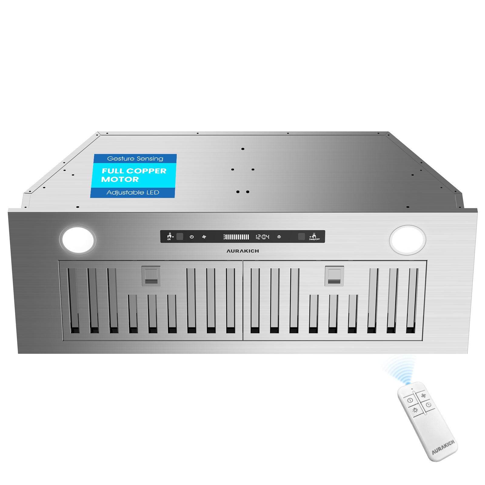 30 inch Range Hood Insert, 900 CFM Kitchen Vent Hood with Full Copper Motor, Triple Smart Controls, Tunable LED Lighting, Included Charcoal Filters & Duct Pipe